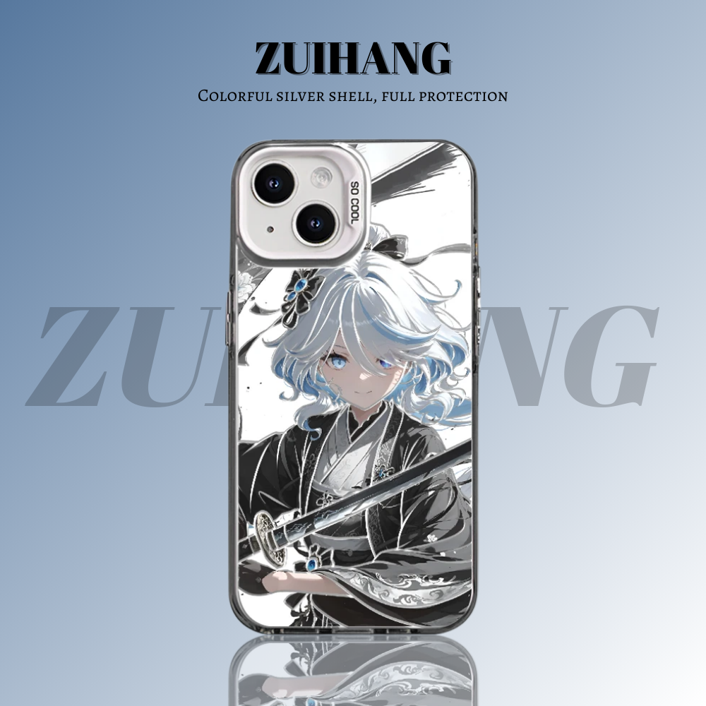 原神彩銀線條漸變防摔手機殼-ZUIHANG SHOP