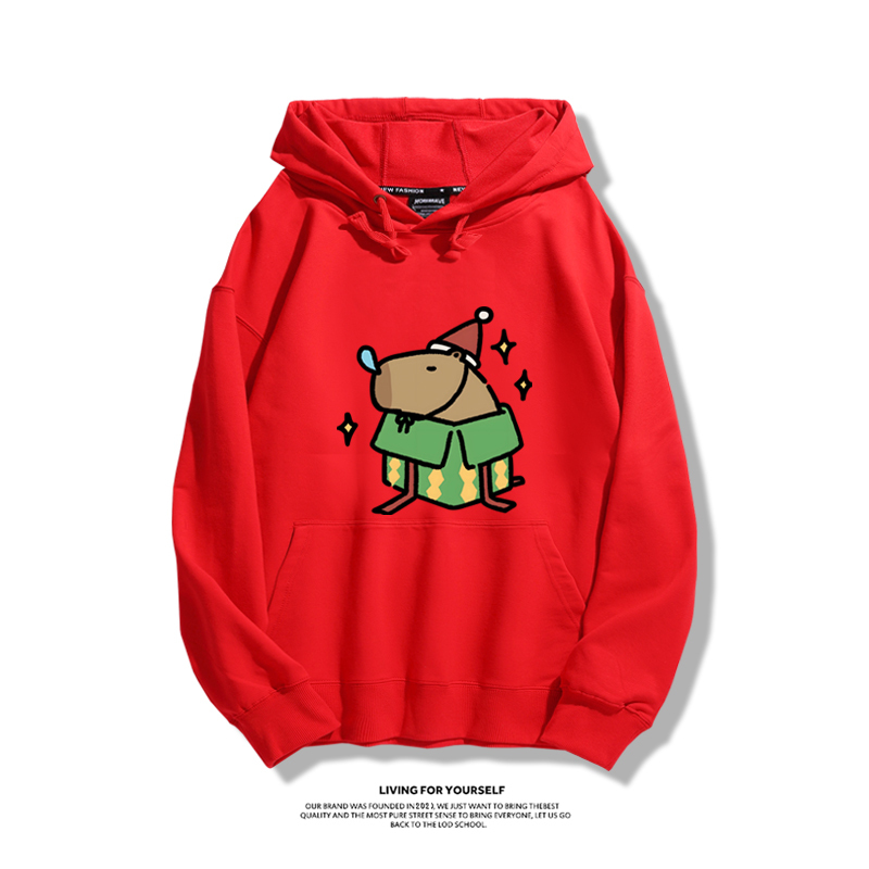 卡皮巴拉聖誕新款 親子情侶男女款連帽衛衣-ZUIHANG SHOP