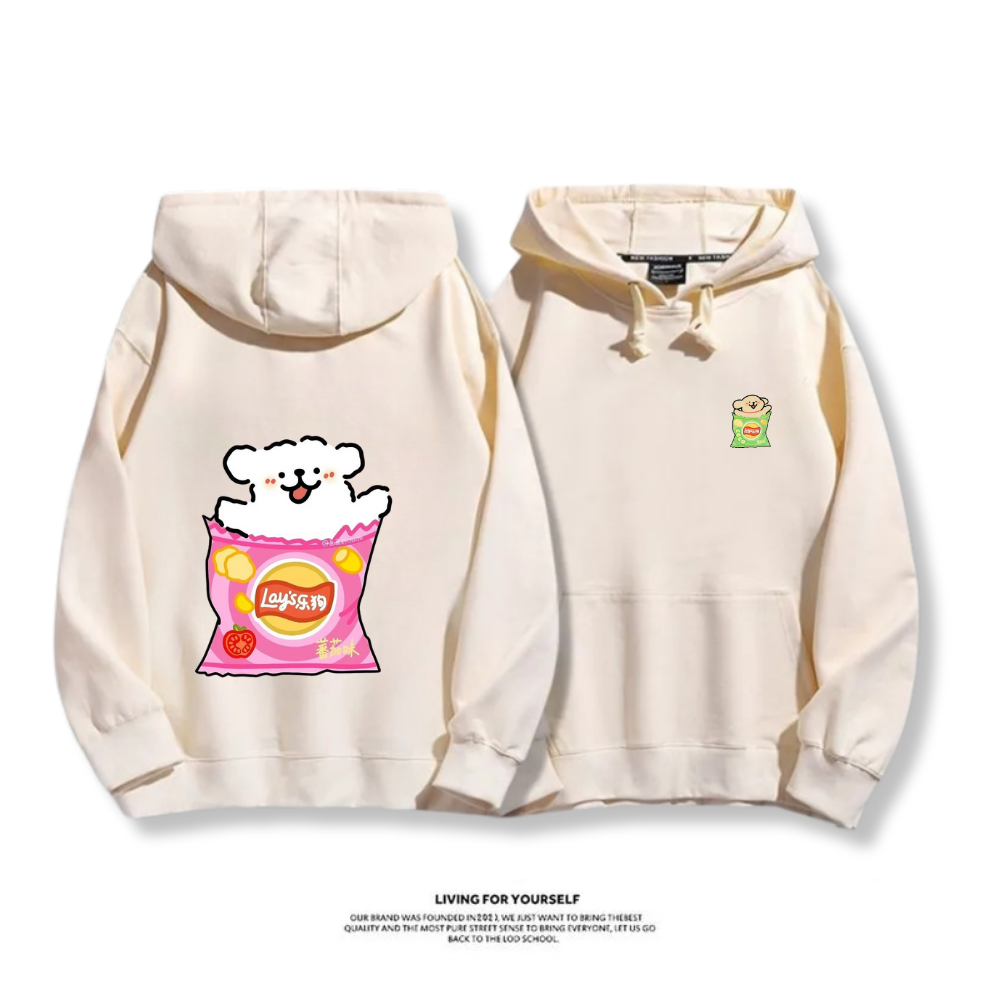 線條小狗 2025秋冬新款 親子情侶男女連帽衛衣