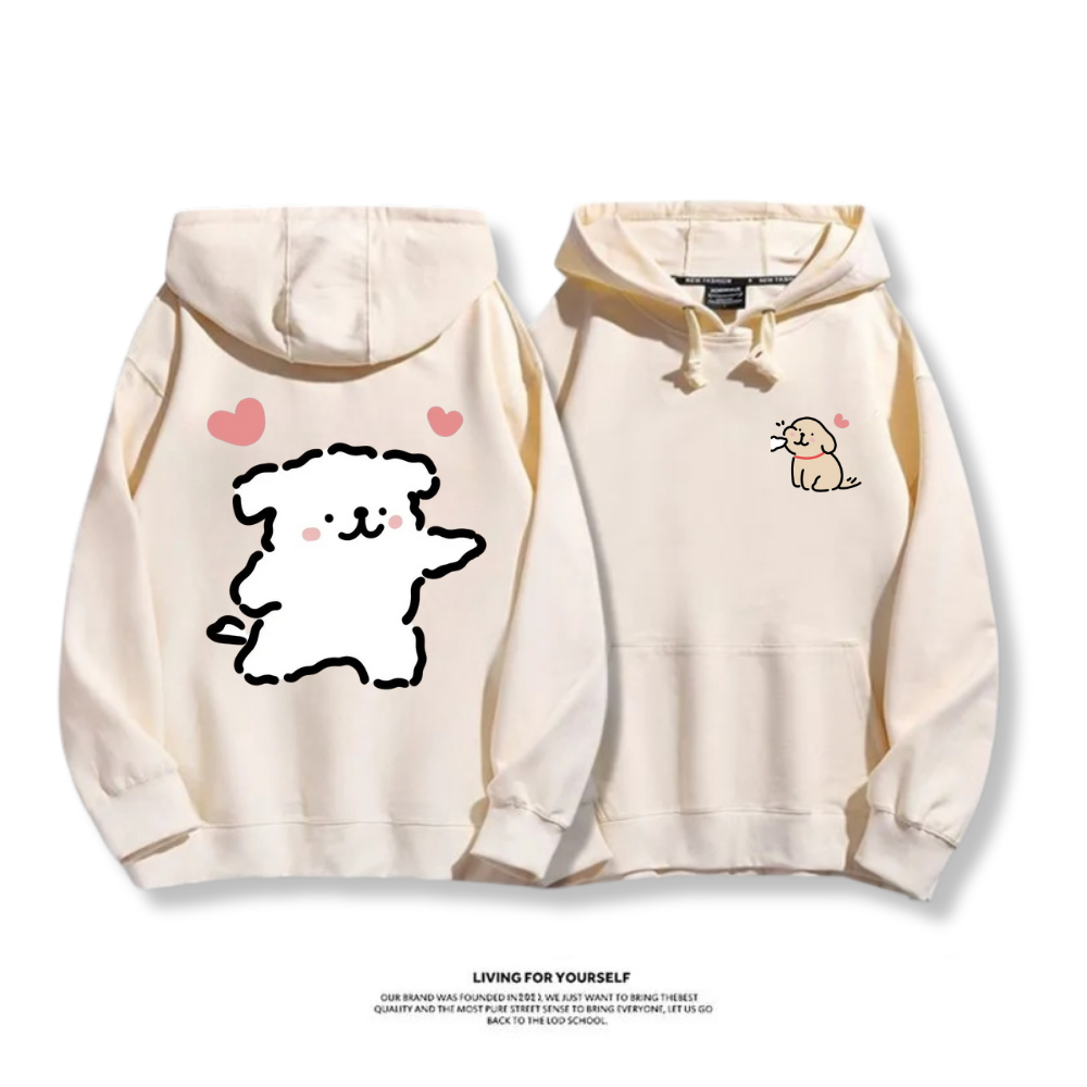 線條小狗 2025秋冬新款 親子情侶男女連帽衛衣