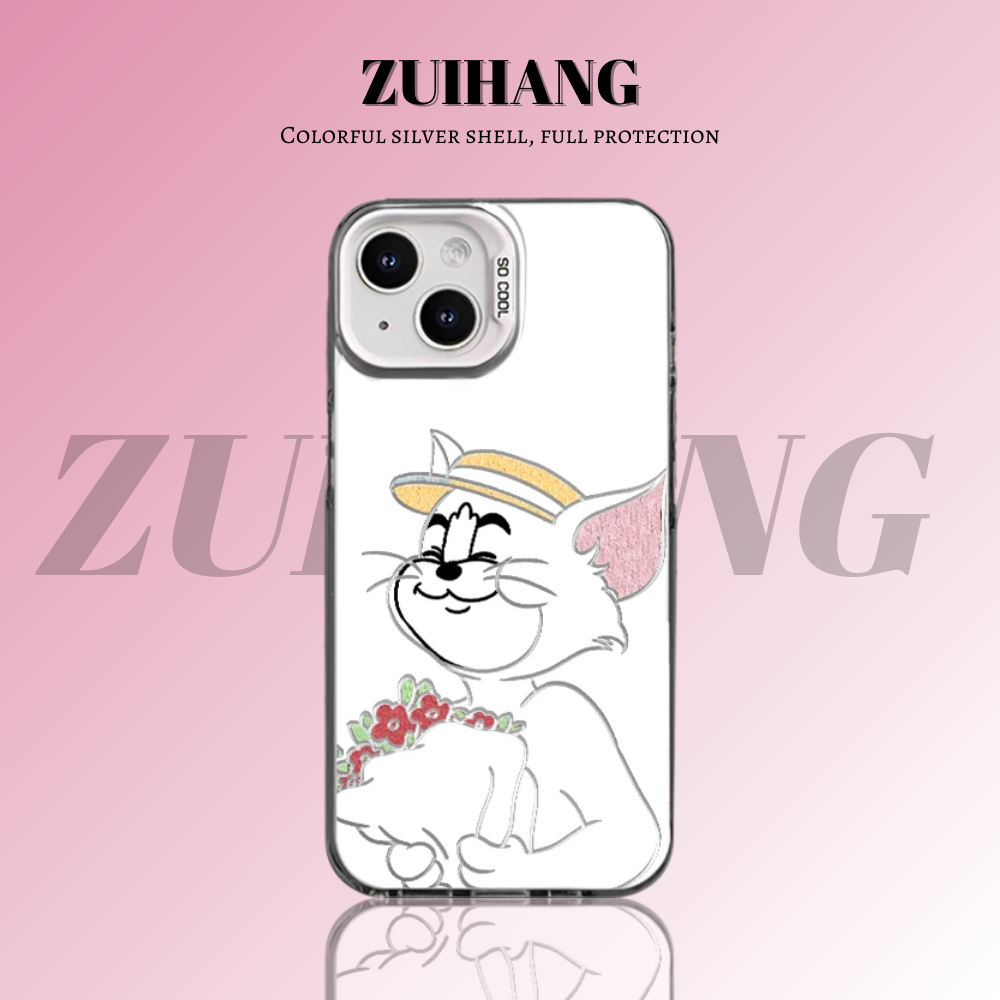 可愛卡通彩銀線條漸變防摔手機殼-ZUIHANG SHOP