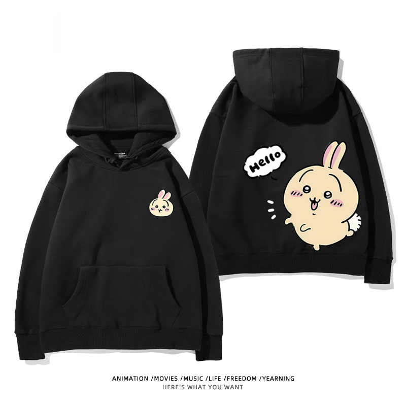 chiikawa 2024秋冬新款親子情侶裝薄絨款連帽衛衣