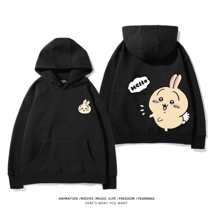 chiikawa 2024秋冬新款親子情侶裝薄絨款連帽衛衣