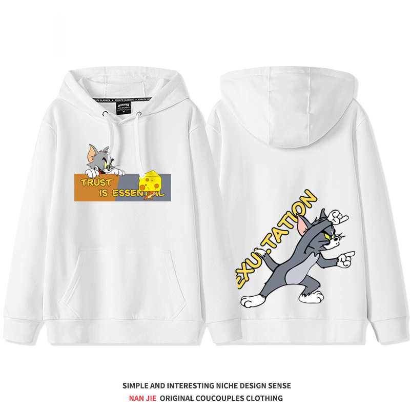 湯姆貓與傑利鼠 2025秋冬新款 親子情侶裝連帽衛衣