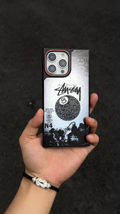 斯圖西方形磁吸黑八手機殼