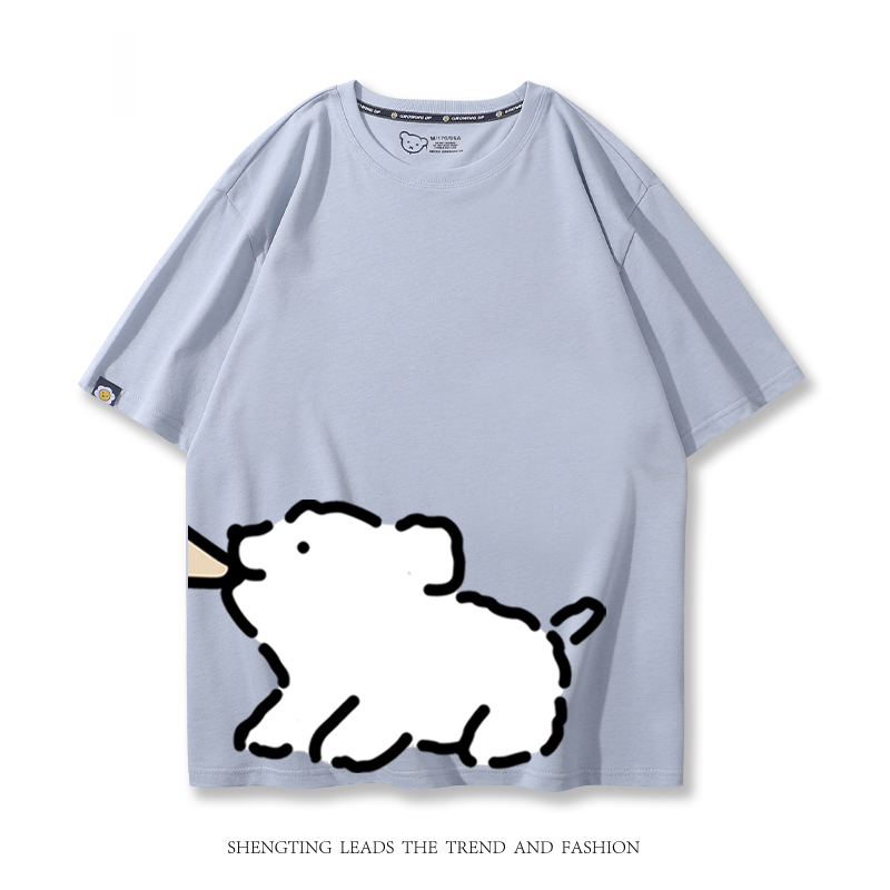 線條小狗 2024親子情侶男女同款 T恤