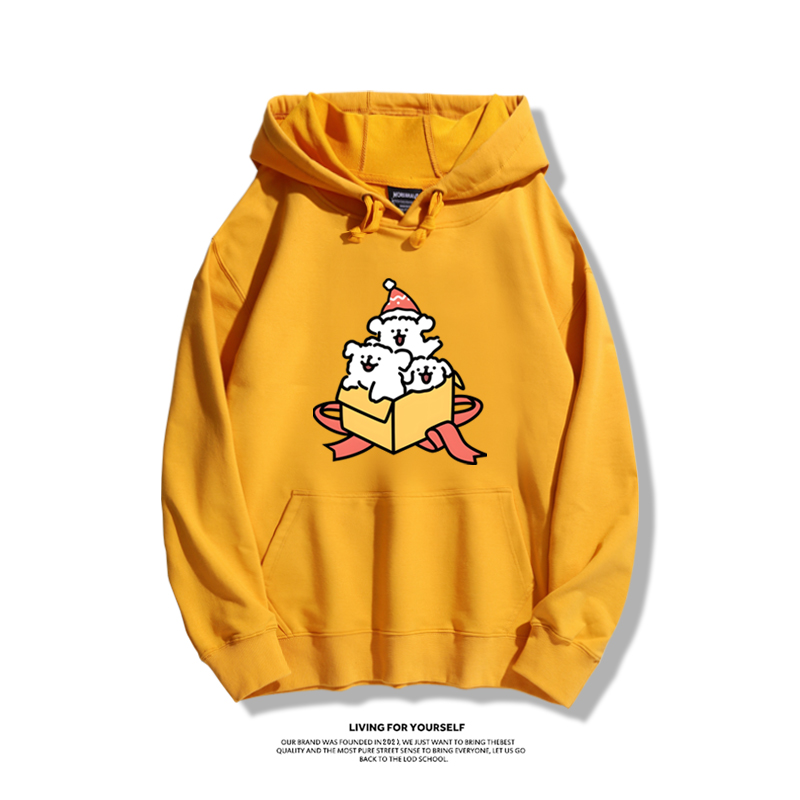 線條小狗新款 親子情侶男女款連帽衛衣-ZUIHANG SHOP