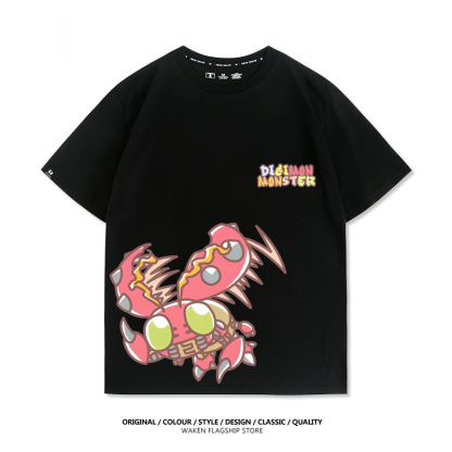 數碼寶貝 2025親子情侶男女同款 印花短袖T恤