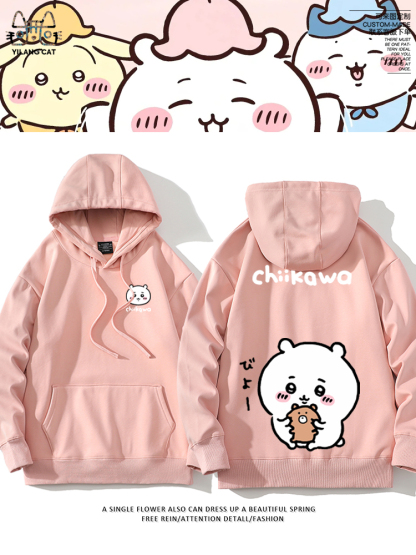 Chiikawa聯名衛衣2025秋冬新款親子情侶裝連帽衛衣