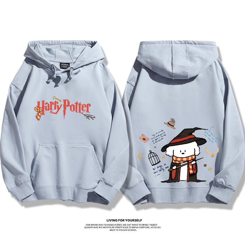 哈利波特聯名線條小狗新款 親子情侶男女款連帽衛衣-ZUIHANG SHOP