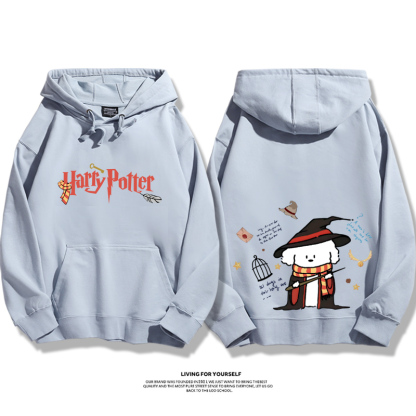 哈利波特聯名線條小狗新款 親子情侶男女款連帽衛衣-ZUIHANG SHOP