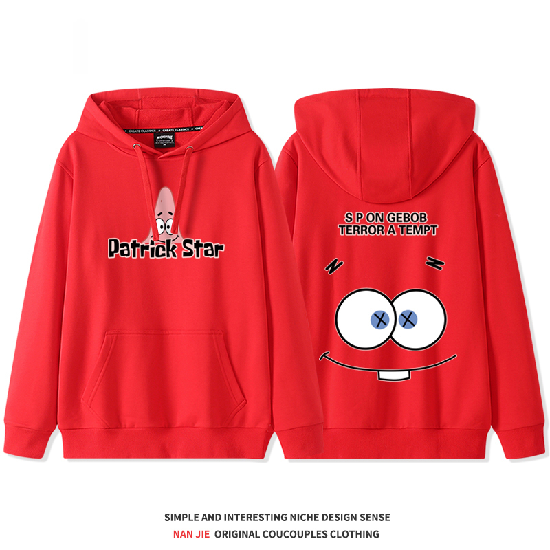 海綿寶寶聯名 2025秋冬新款 親子情侶裝連帽衛衣