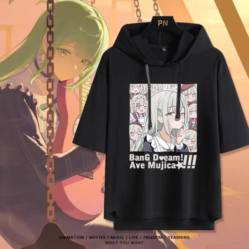 BanG Dream! Ave Mujica 若葉睦 連帽短袖T恤