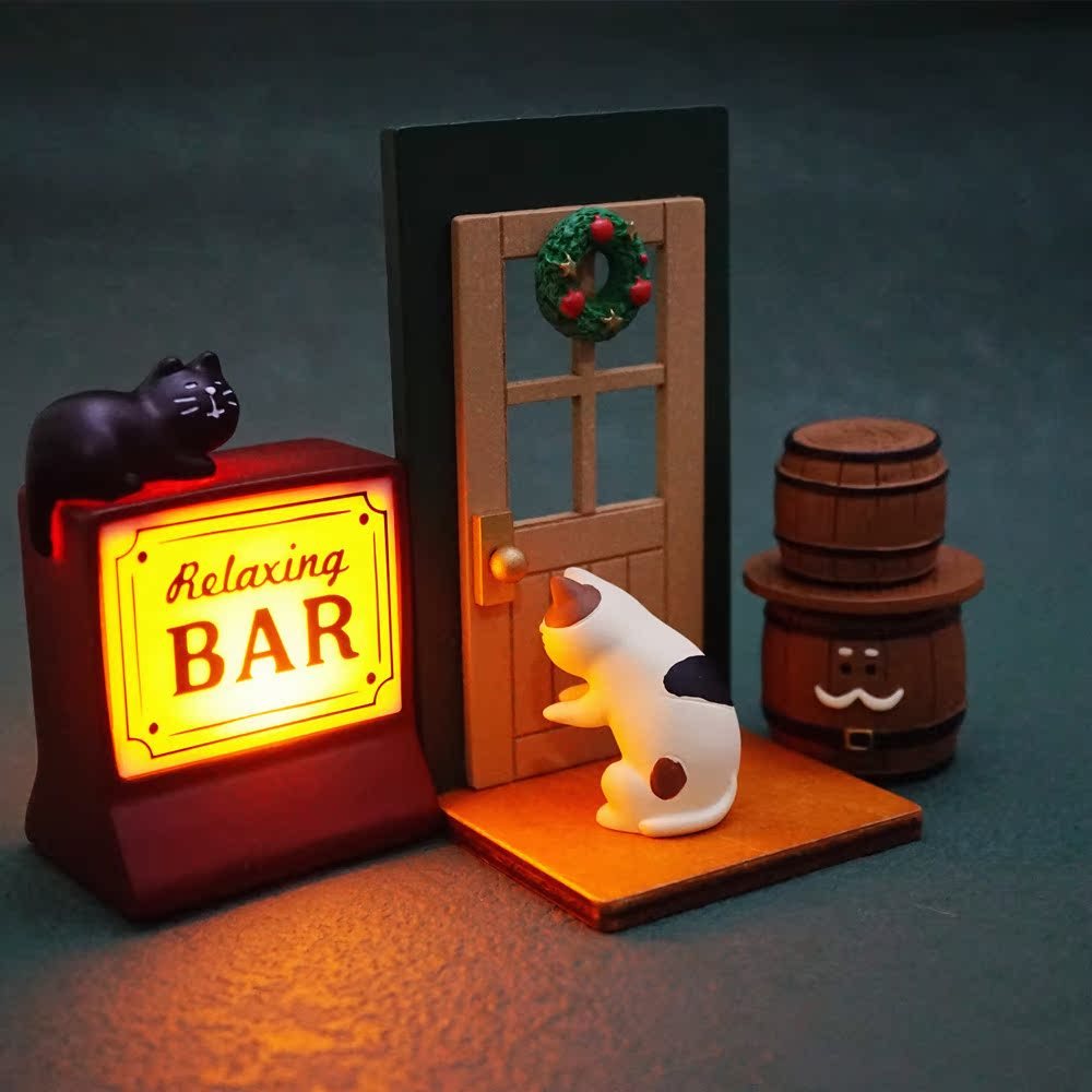日式酒吧貓咪LED小夜燈｜辦公室/咖啡店氛圍燈｜創意擺件禮物-ZUIHANG SHOP