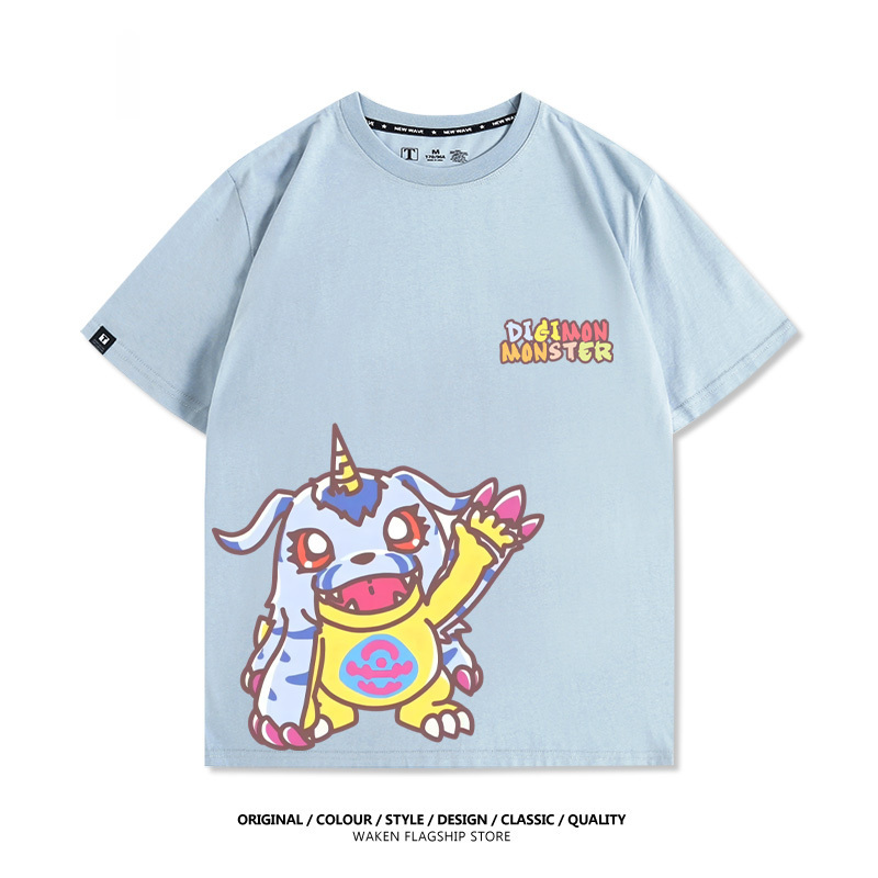 數碼寶貝 2025親子情侶男女同款 印花短袖T恤