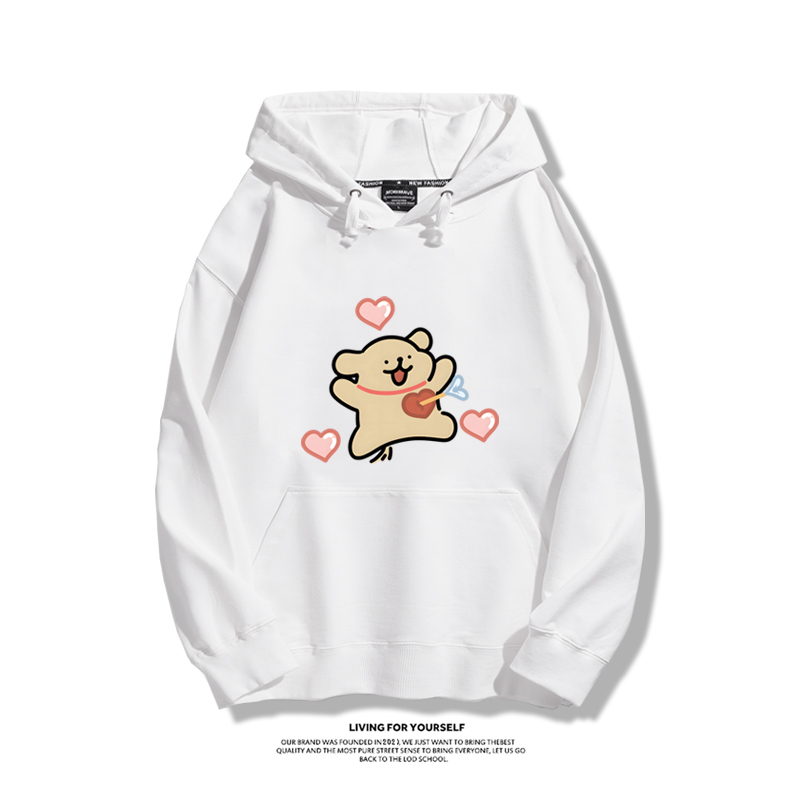 線條小狗新款 親子情侶男女款連帽衛衣-ZUIHANG SHOP