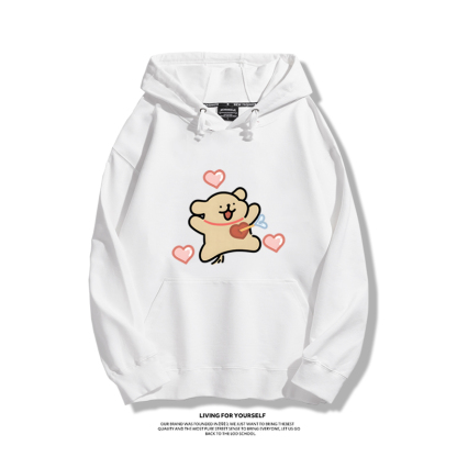 線條小狗新款 親子情侶男女款連帽衛衣-ZUIHANG SHOP