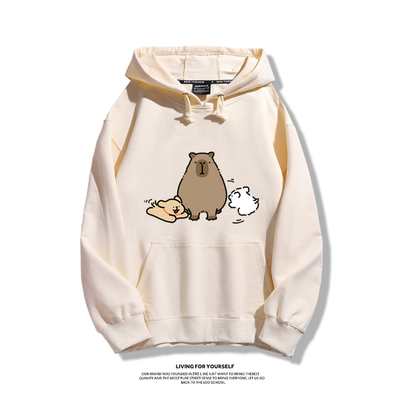 萌系卡皮巴拉x線條小狗新款 親子情侶男女款連帽衛衣-ZUIHANG SHOP