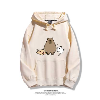 萌系卡皮巴拉x線條小狗新款 親子情侶男女款連帽衛衣-ZUIHANG SHOP