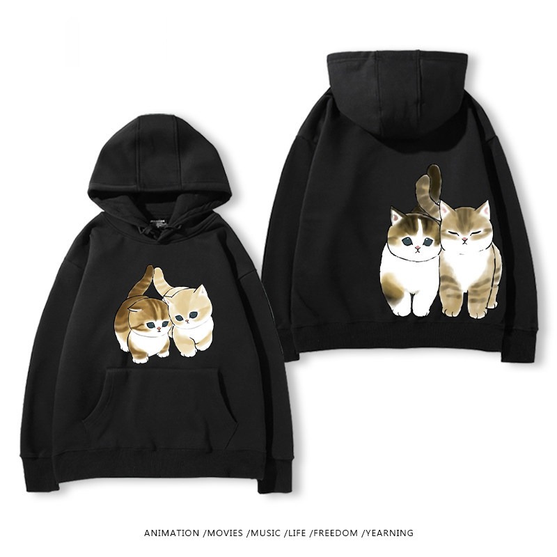 貓福珊迪猫咪可爱印花連帽衛衣