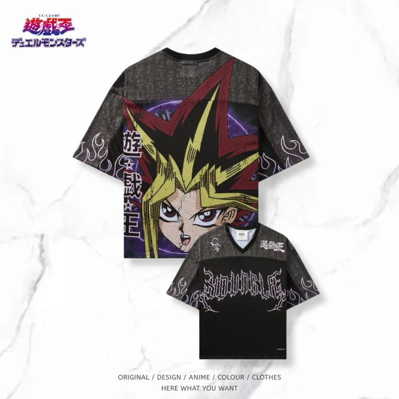 遊戲王 Yu-Gi-Oh! 超大寬鬆T恤｜透氣短袖休閒上衣・運動風