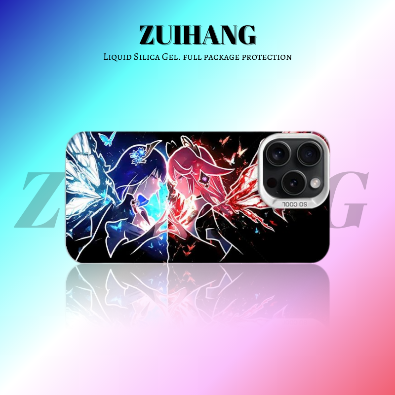 原神彩銀線條漸變防摔手機殼-ZUIHANG SHOP