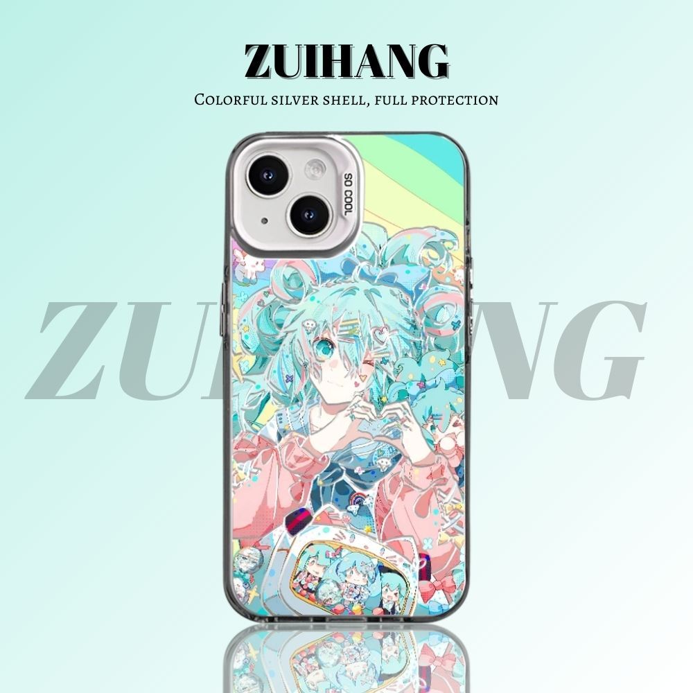 初音未來彩銀線條漸變防摔手機殼-ZUIHANG SHOP
