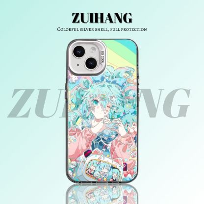 初音未來彩銀線條漸變防摔手機殼-ZUIHANG SHOP