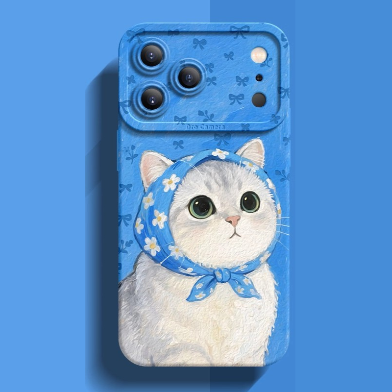 頭巾貓咪液態矽膠全包防摔軟殼