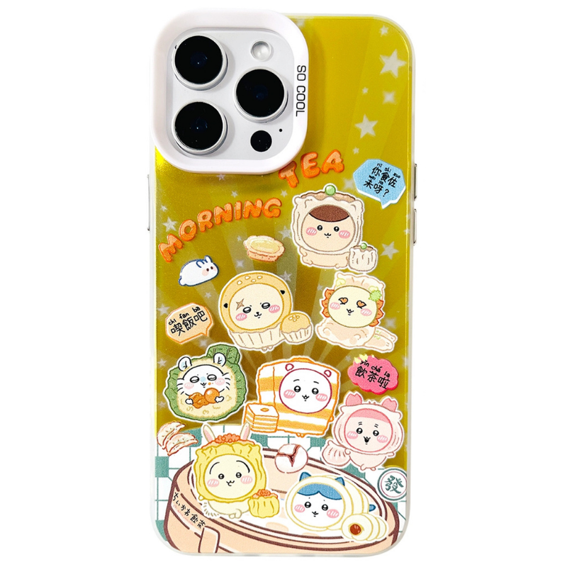 Chiikawa彩銀線條漸變防摔手機殼