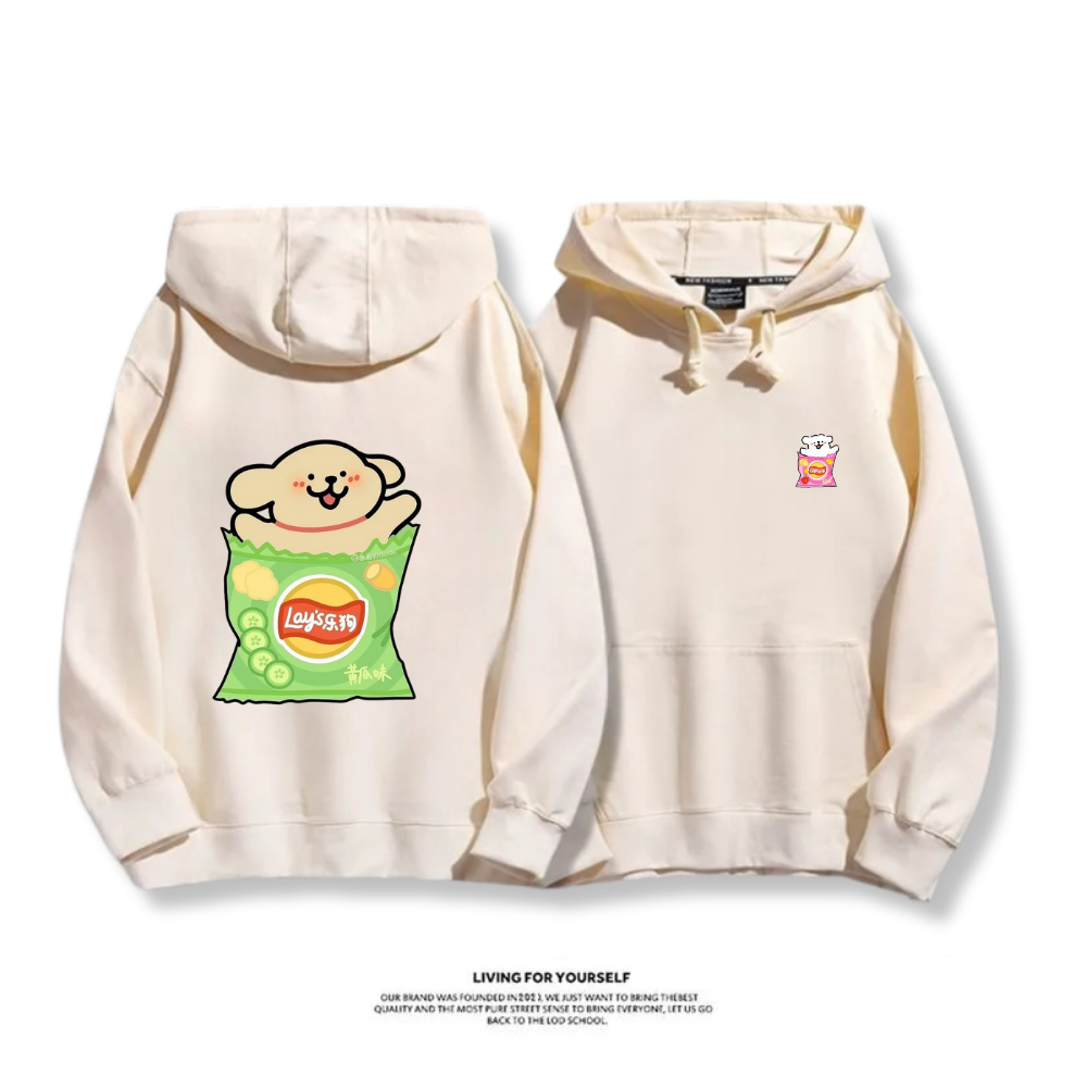 線條小狗 2025秋冬新款 親子情侶男女連帽衛衣