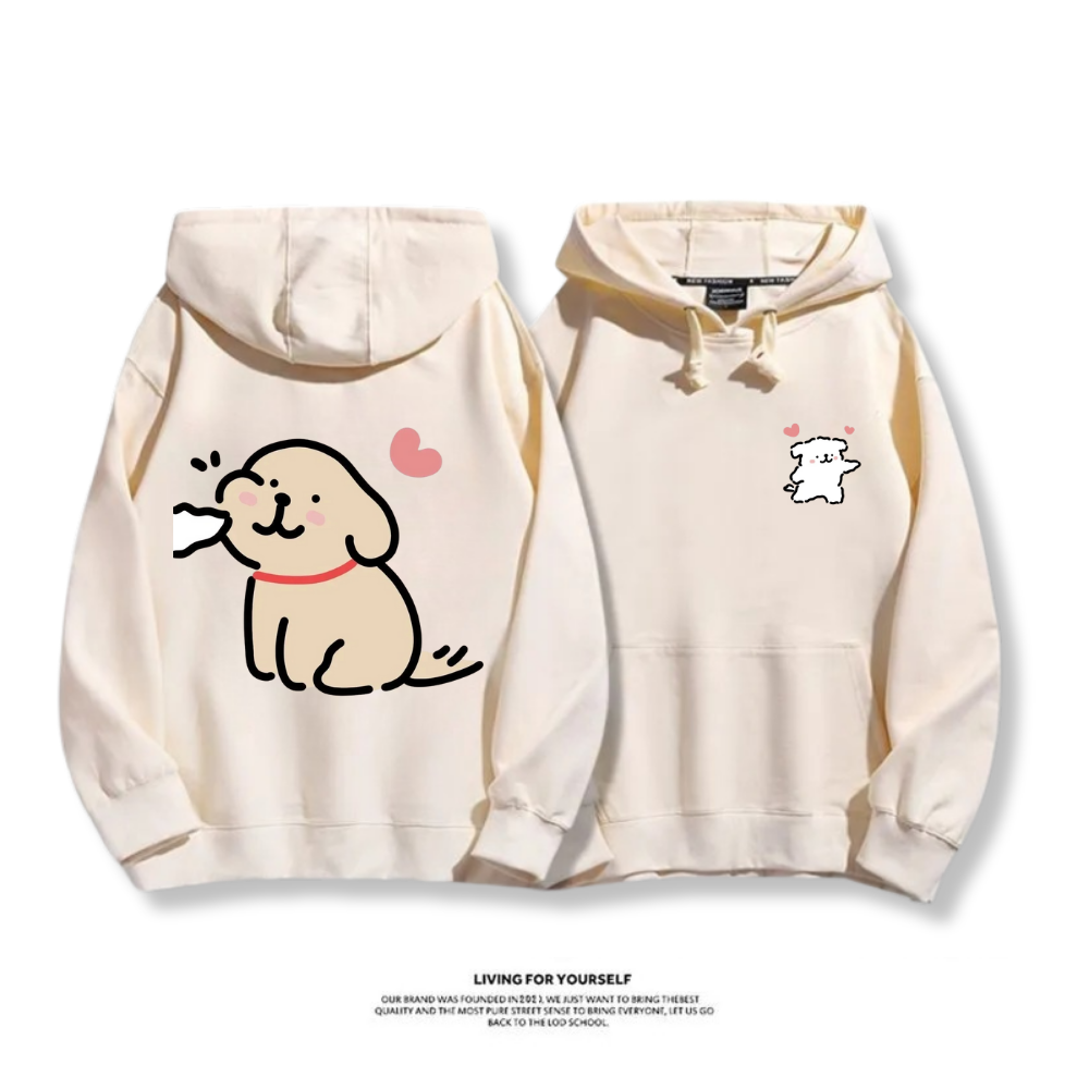 線條小狗 2025秋冬新款 親子情侶男女連帽衛衣