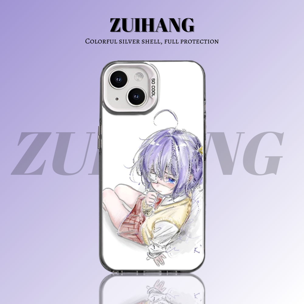 中二病也想談戀愛彩銀線條漸變防摔手機殼-ZUIHANG SHOP