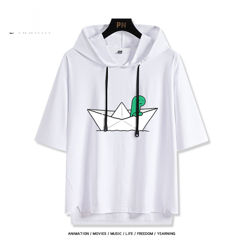 Joguman 綠色搞怪小恐龍 連帽短袖T恤-ZUIHANG SHOP