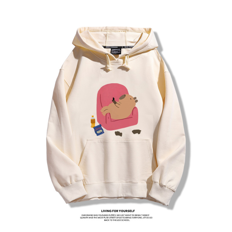 可愛水豚君卡皮巴拉新款 親子情侶男女款連帽衛衣-ZUIHANG SHOP