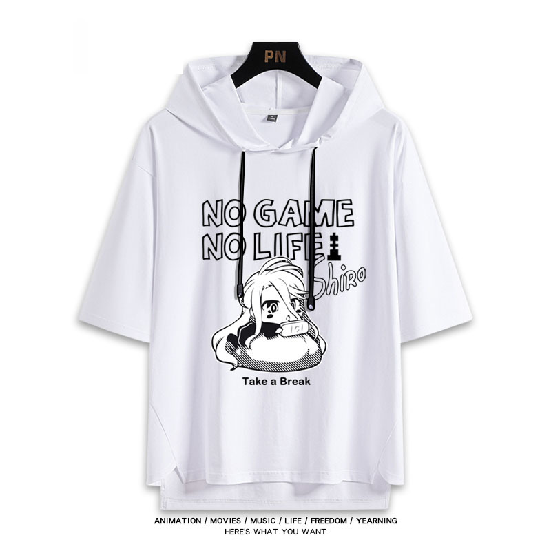NO GAME NO LIFE 遊戲人生 連帽短袖T恤-ZUIHANG SHOP
