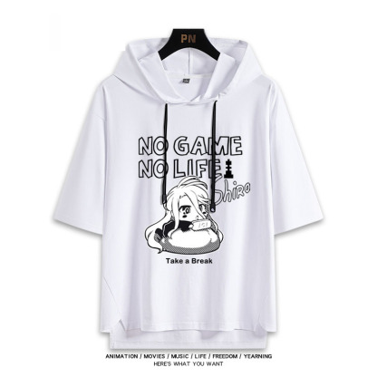 NO GAME NO LIFE 遊戲人生 連帽短袖T恤-ZUIHANG SHOP