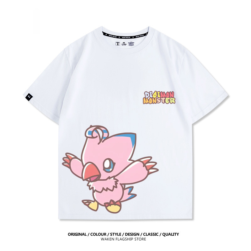 數碼寶貝 2025親子情侶男女同款 印花短袖T恤