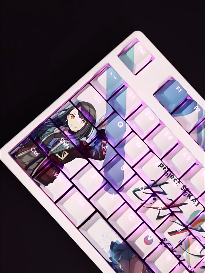 白石杏透光RGB108鍵標準配列衛星軸鍵帽