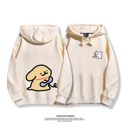 線條小狗 2025秋冬新款 親子情侶男女連帽衛衣