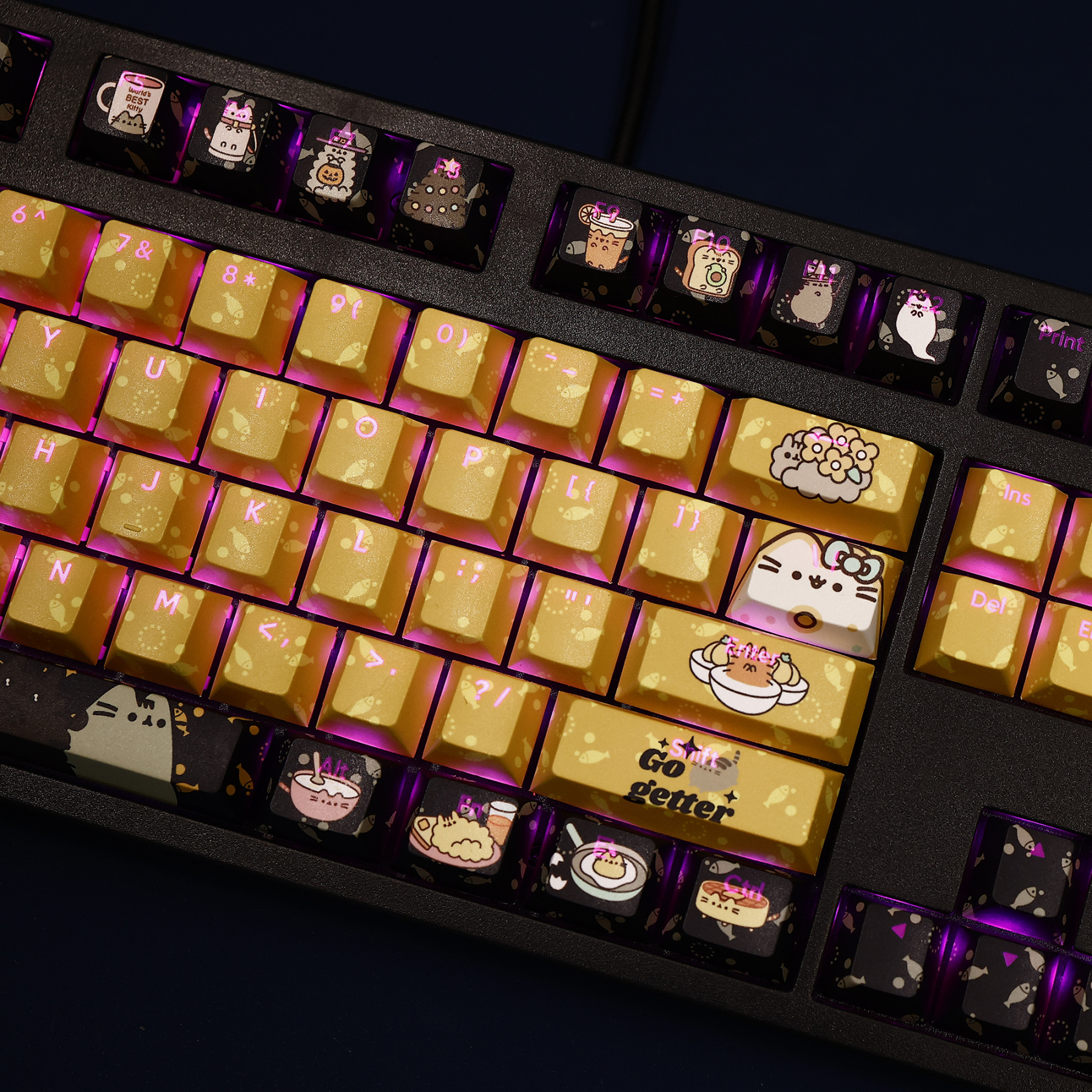 貓胖吉貓Pusheen透光RGB108鍵標準配列衛星軸鍵帽-ZUIHANG SHOP