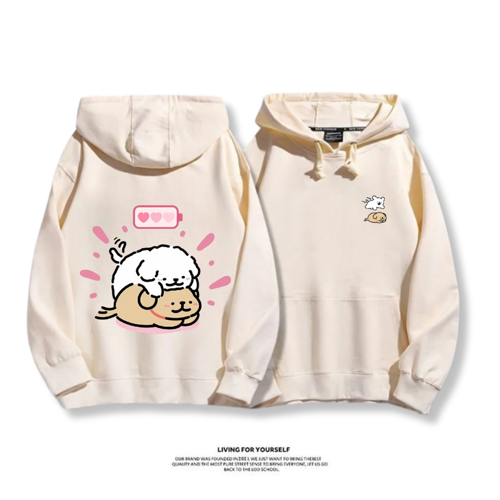 線條小狗 2025秋冬新款 親子情侶男女連帽衛衣