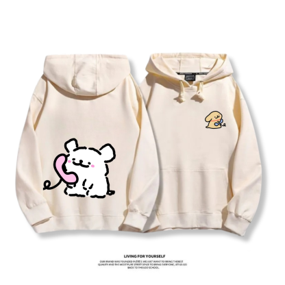 線條小狗 2025秋冬新款 親子情侶男女連帽衛衣