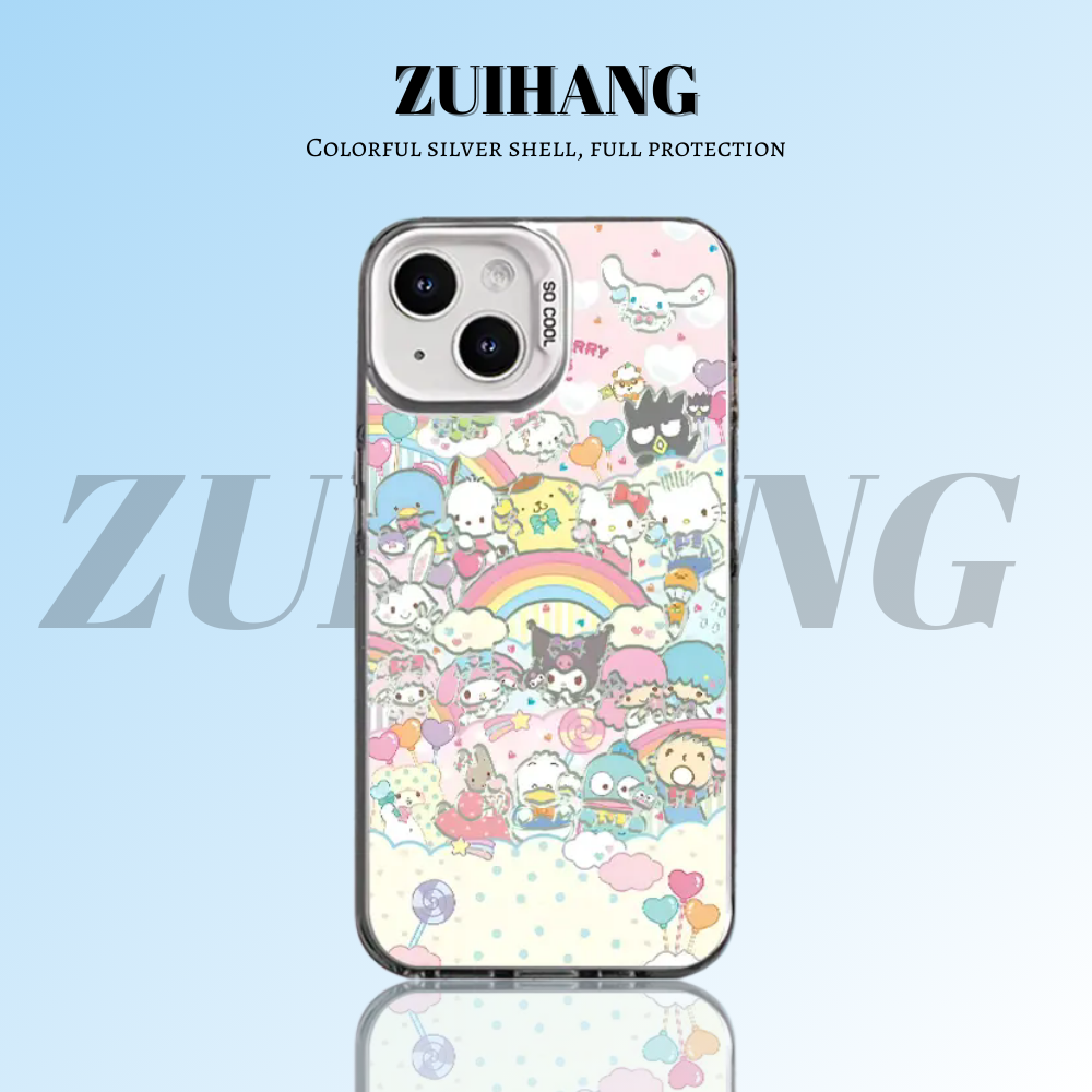 可愛卡通彩銀線條漸變防摔手機殼-ZUIHANG SHOP