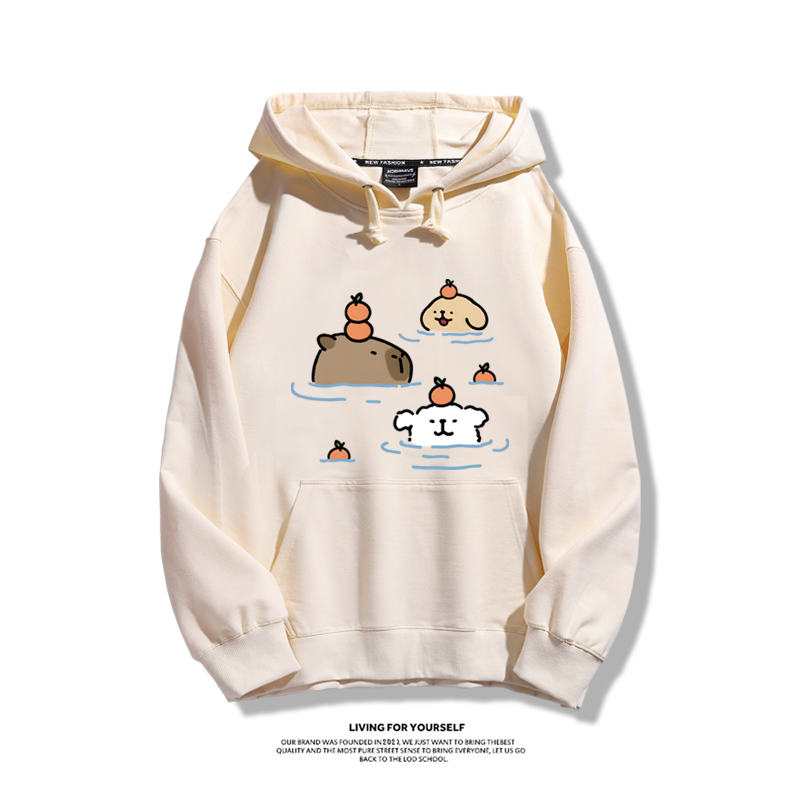 萌系卡皮巴拉x線條小狗新款 親子情侶男女款連帽衛衣-ZUIHANG SHOP