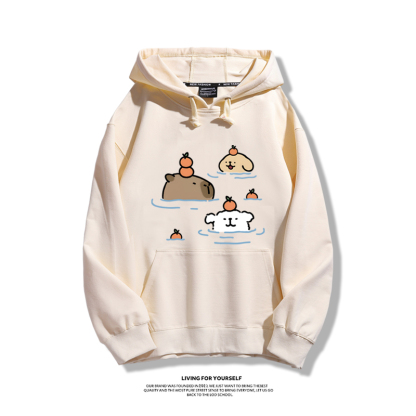 萌系卡皮巴拉x線條小狗新款 親子情侶男女款連帽衛衣-ZUIHANG SHOP