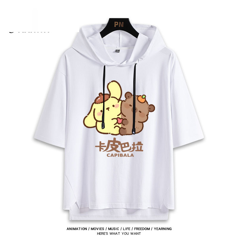 卡皮巴拉聯名三麗鷗  連帽短袖T恤-ZUIHANG SHOP