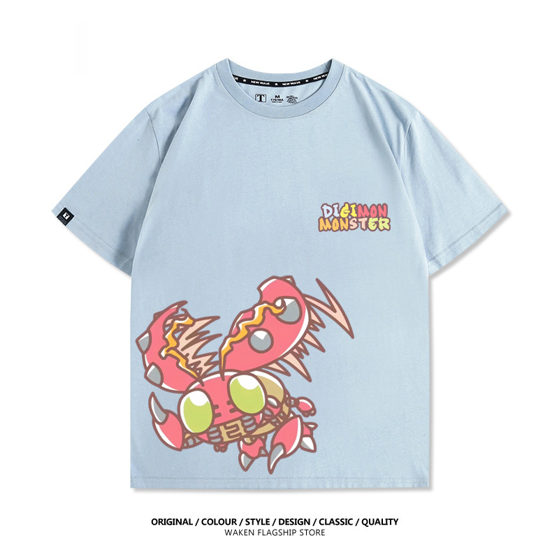 數碼寶貝 2025親子情侶男女同款 印花短袖T恤