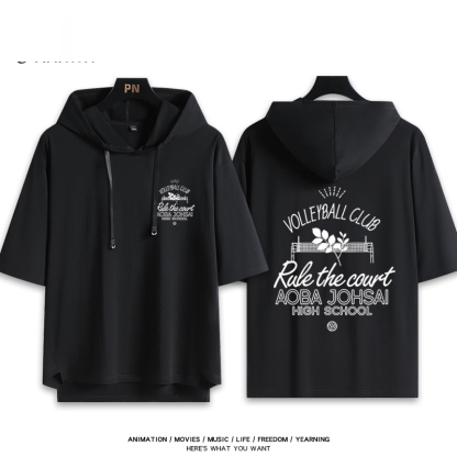 排球少年 青葉城西高校 連帽短袖T恤-ZUIHANG SHOP