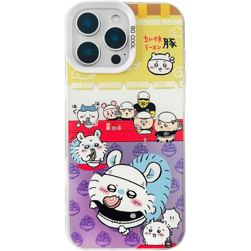 Chiikawa彩銀線條漸變防摔手機殼